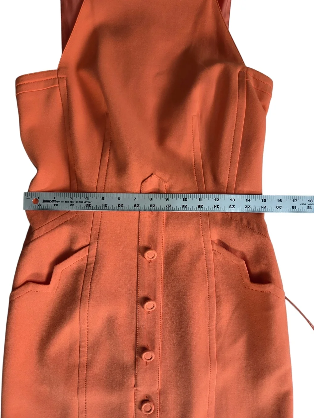 Per Se Coral Button-Front Belted Dress 4